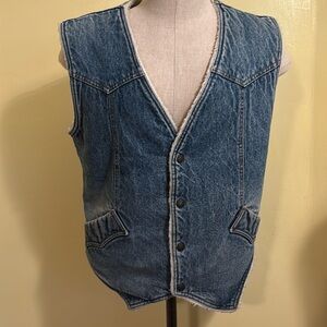 Vintage Levi’s Sherpa orange tab men’s jean vest sz L